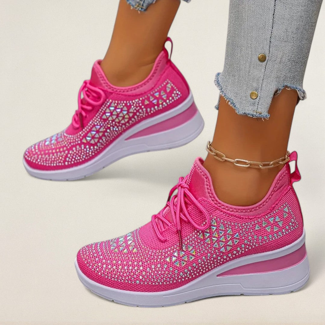 Λαδίνη – ορθοπεδικό Knit-Sneaker με γυαλιστερές λεπτομέρειες