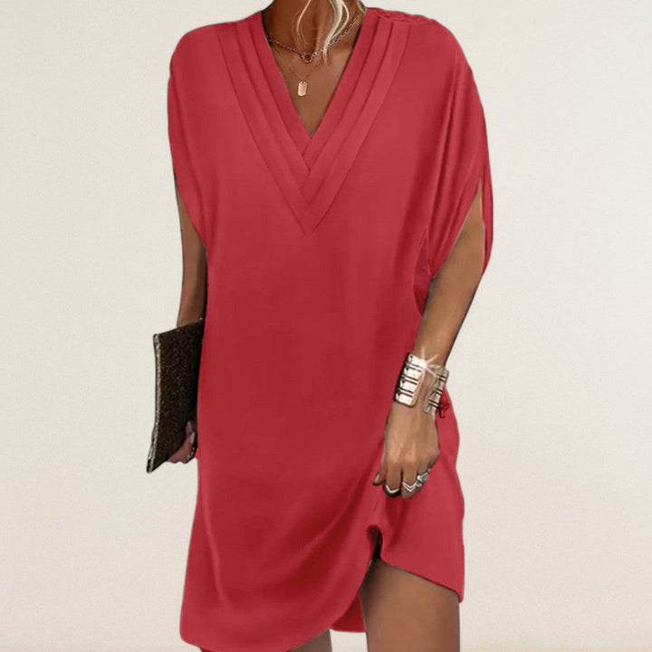 Αγγελική – Αέρινο V-Λαιμόκοψη Τουνίκ-Φόρεμα για Κάθε Μέρα