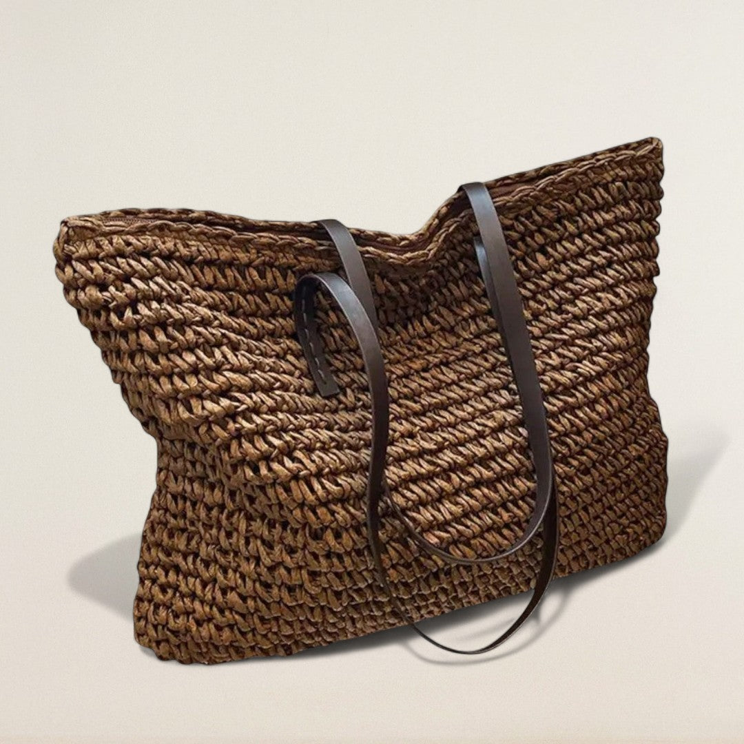 Ελένη – Χαλαρή τσάντα από ψάθα για το καλοκαίρι και την καθημερινότητα