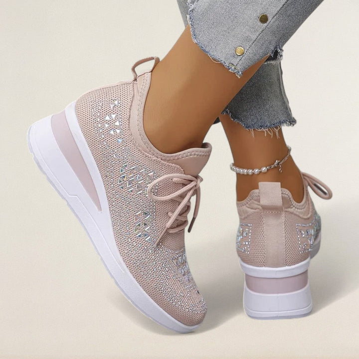 Λαδίνη – ορθοπεδικό Knit-Sneaker με γυαλιστερές λεπτομέρειες