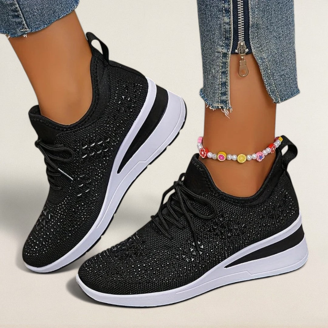 Λαδίνη – ορθοπεδικό Knit-Sneaker με γυαλιστερές λεπτομέρειες