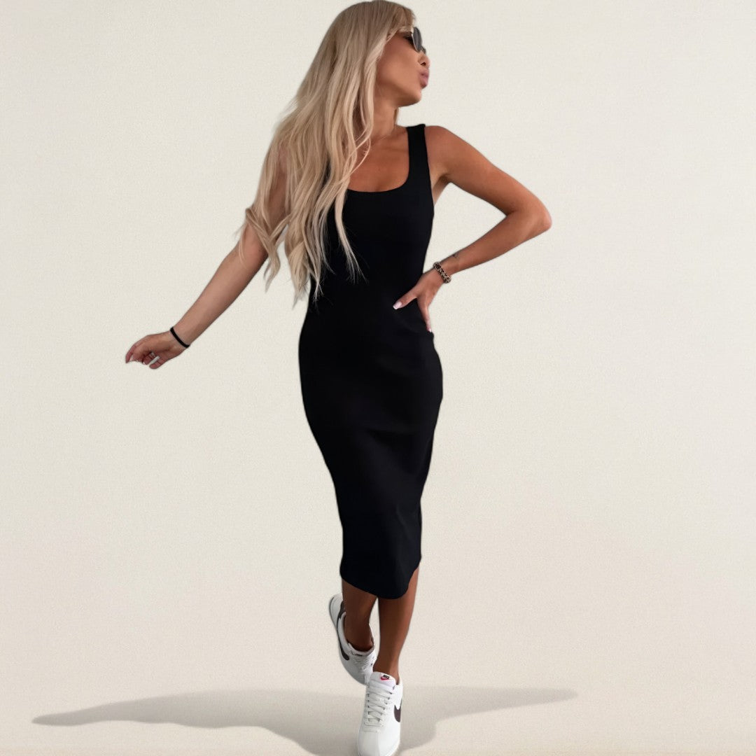 Μαρία – Δίχρωμο σετ με ζάκετα και midi φόρεμα