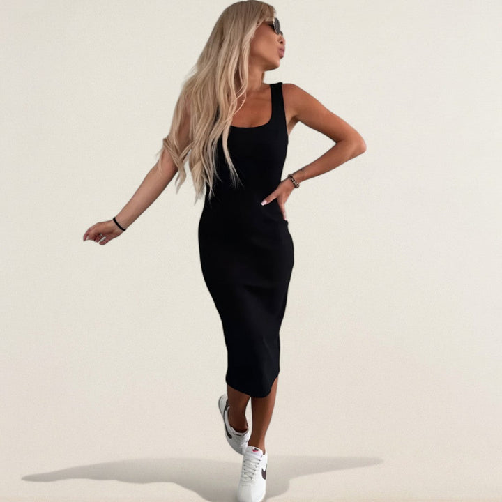 Μαρία – Δίχρωμο σετ με ζάκετα και midi φόρεμα