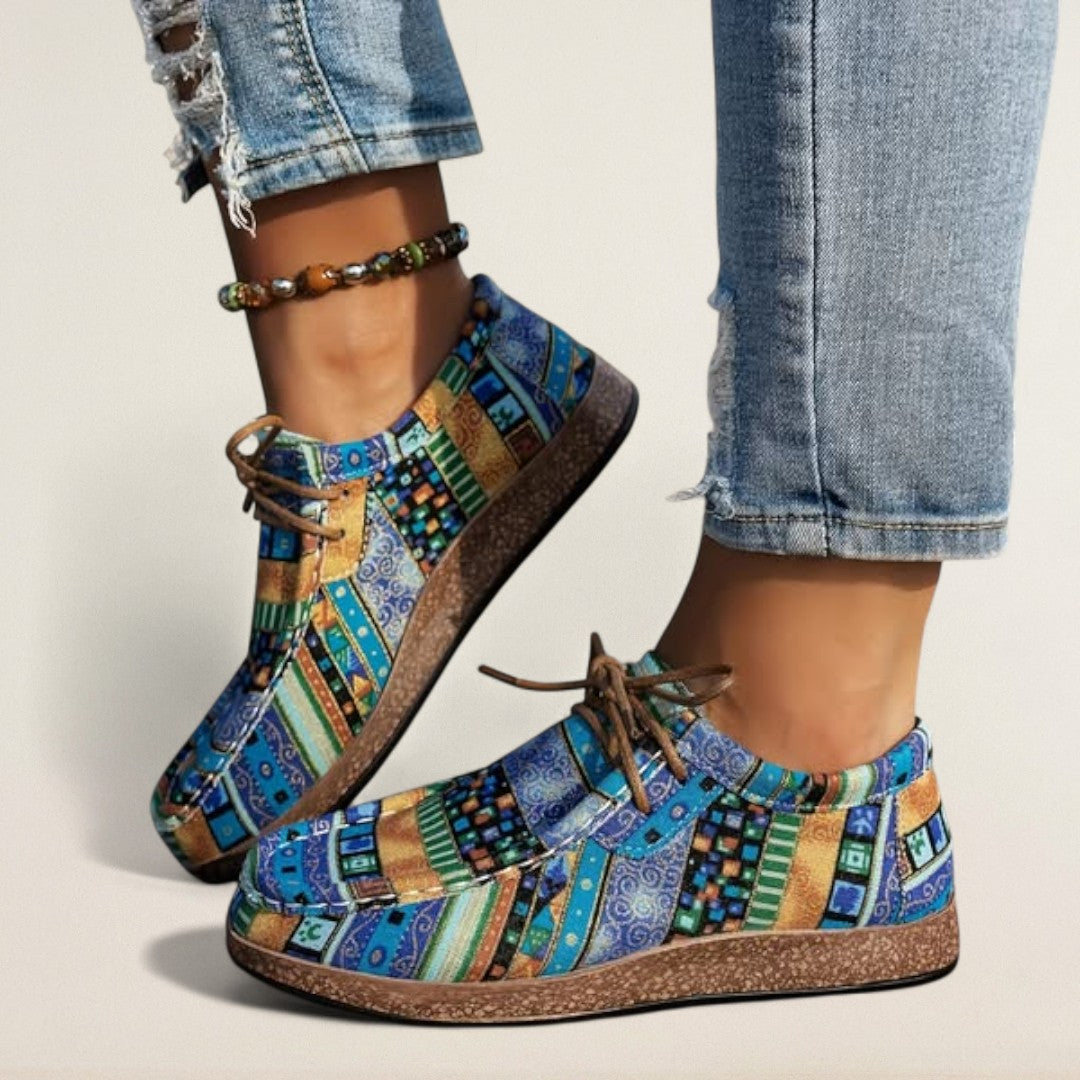 Ραχέλ – ορθοπεδικό παπούτσι με κορδόνια σε εμφάνιση καμβά