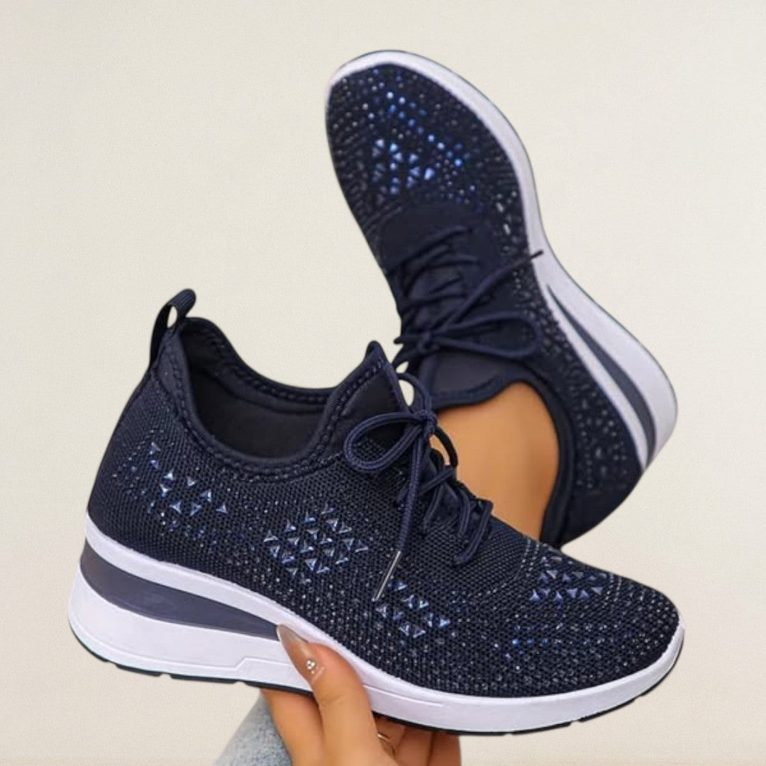 Λαδίνη – ορθοπεδικό Knit-Sneaker με γυαλιστερές λεπτομέρειες