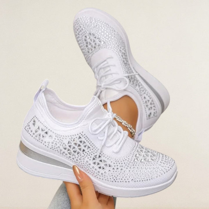 Λαδίνη – ορθοπεδικό Knit-Sneaker με γυαλιστερές λεπτομέρειες