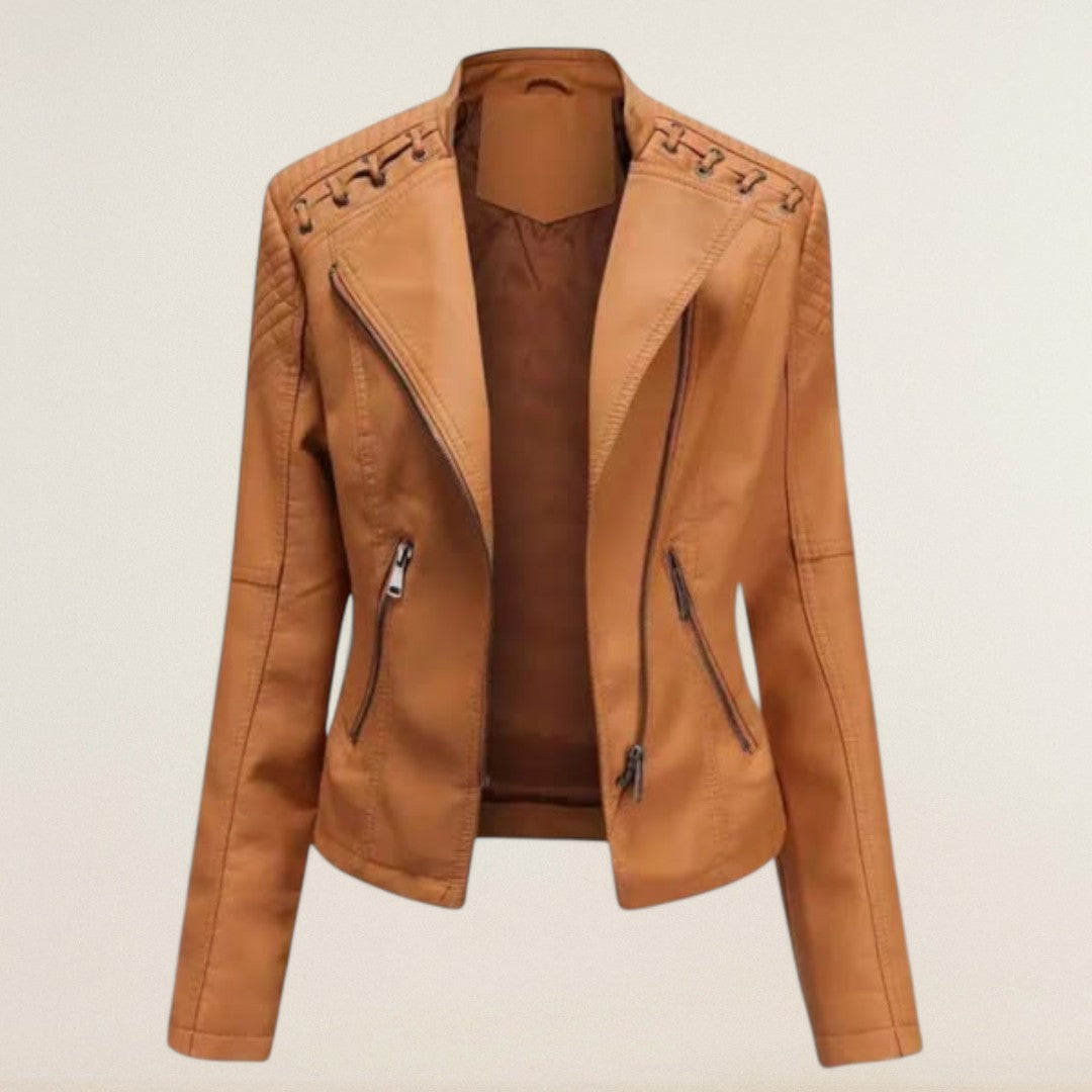 Μαρία – κομψό δερμάτινο μπουφάν με μοντέρνα γραμμή