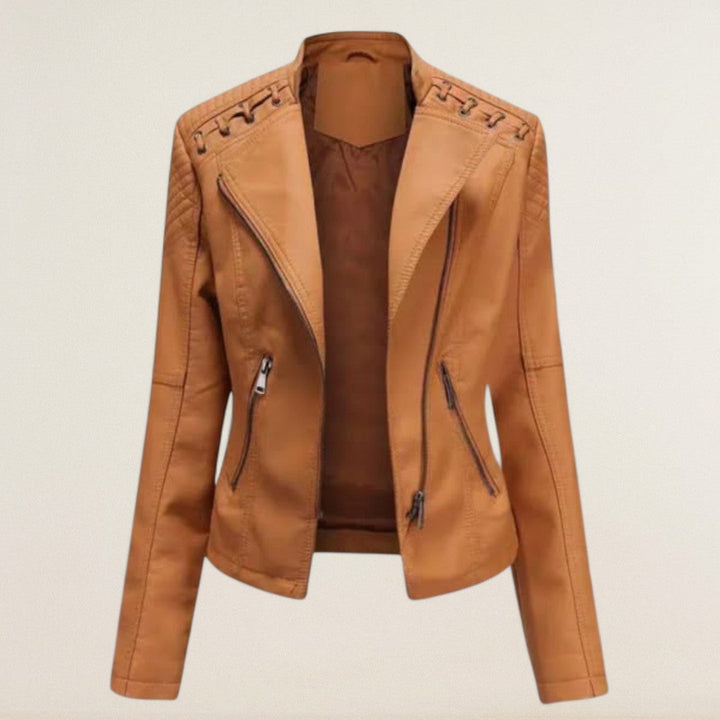 Μαρία – κομψό δερμάτινο μπουφάν με μοντέρνα γραμμή
