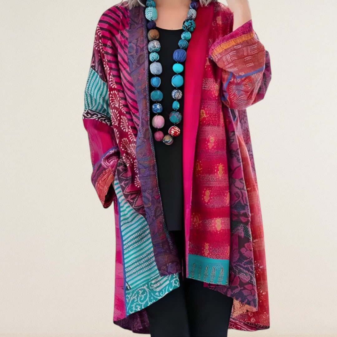 Φλωρίνα – Αέρινο Κιμόνο-Ζακέτα με Καλλιτεχνικά Σχέδια