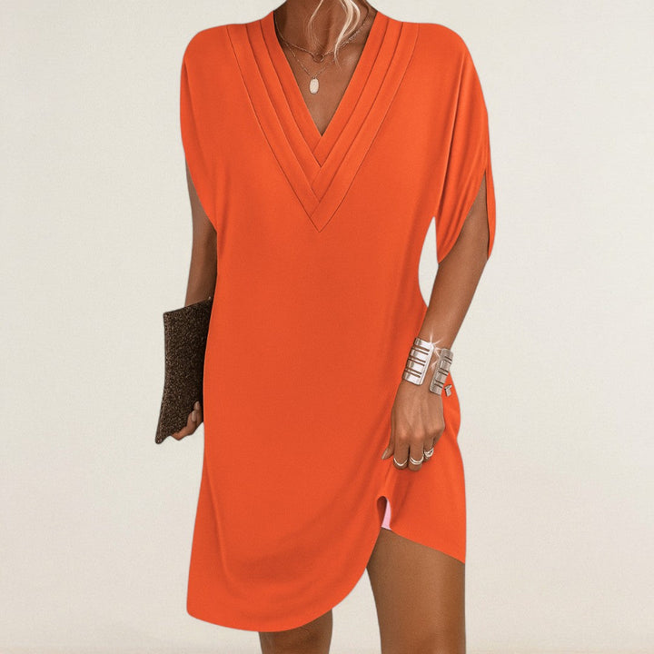 Αγγελική – Αέρινο V-Λαιμόκοψη Τουνίκ-Φόρεμα για Κάθε Μέρα