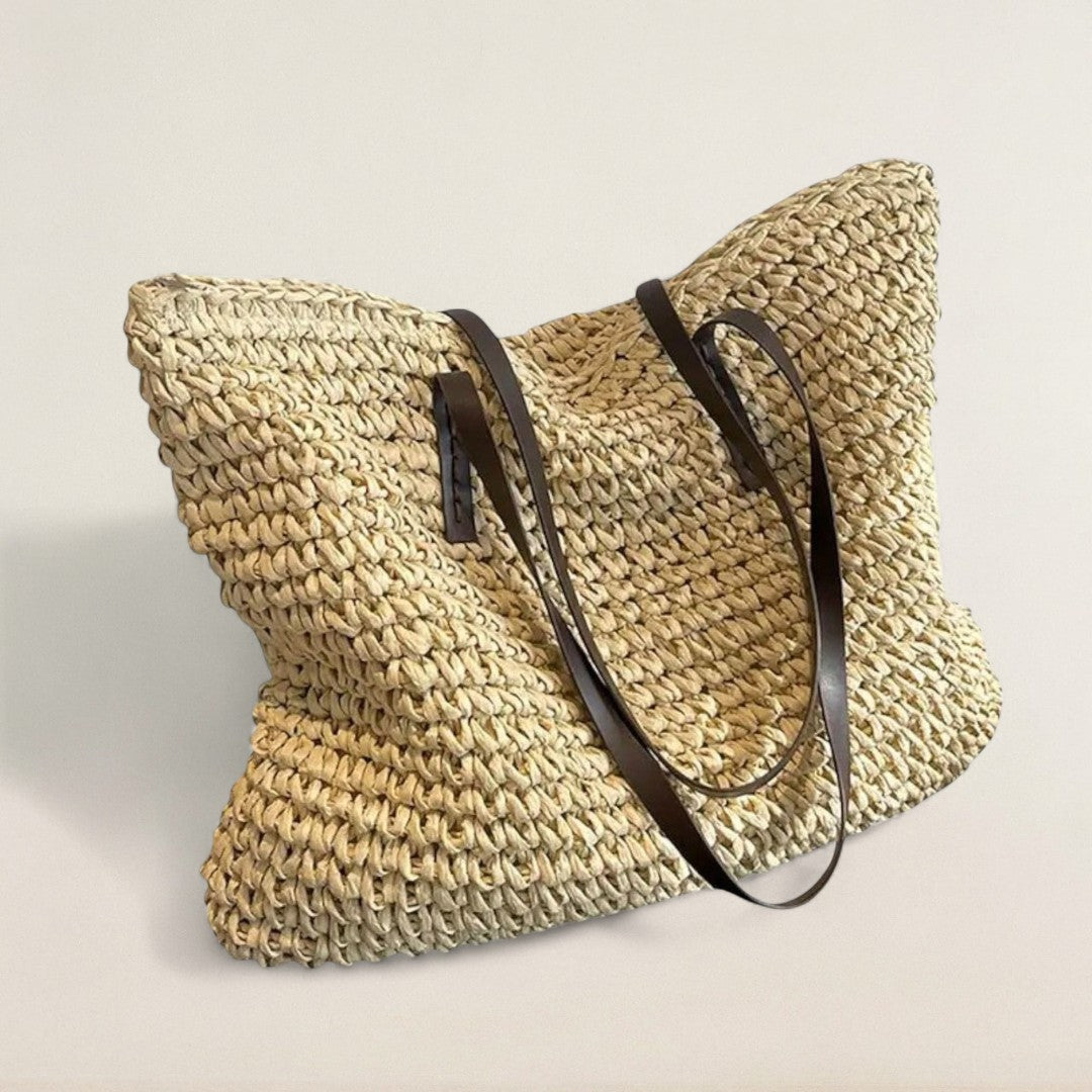 Ελένη – Χαλαρή τσάντα από ψάθα για το καλοκαίρι και την καθημερινότητα