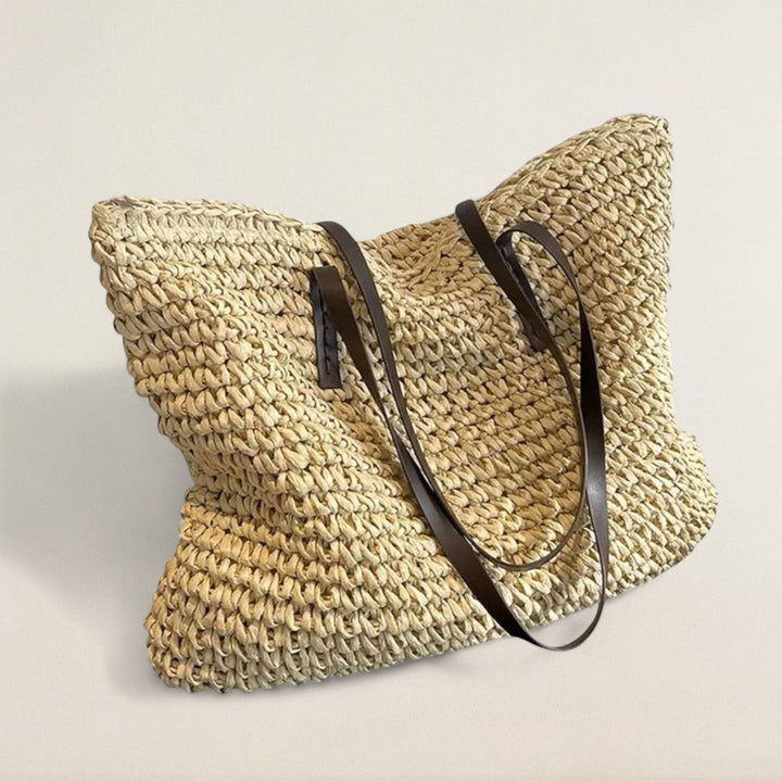 Ελένη – Χαλαρή τσάντα από ψάθα για το καλοκαίρι και την καθημερινότητα