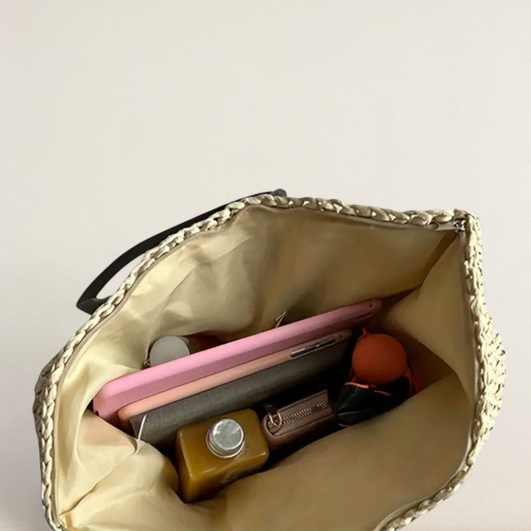 Ελένη – Χαλαρή τσάντα από ψάθα για το καλοκαίρι και την καθημερινότητα