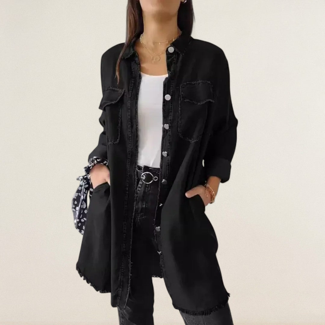 Γεωργiα – άνετη Denim-Longbluse με τσέπες