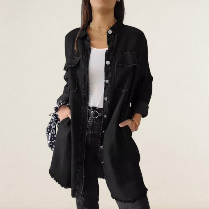 Γεωργiα – άνετη Denim-Longbluse με τσέπες