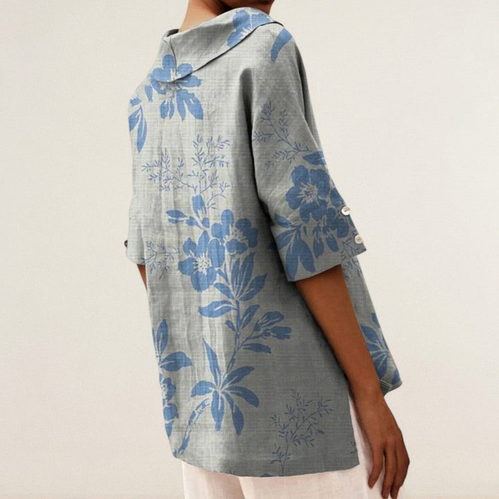 Μιρά – Χαλαρό πουκάμισο με φλοράλ κομψότητα