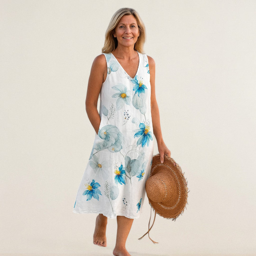 Άννα Μαρία – Φόρεμα με λουλούδια και αέρινη γραμμή