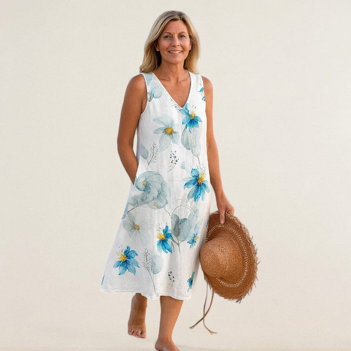 Άννα Μαρία – Φόρεμα με λουλούδια και αέρινη γραμμή