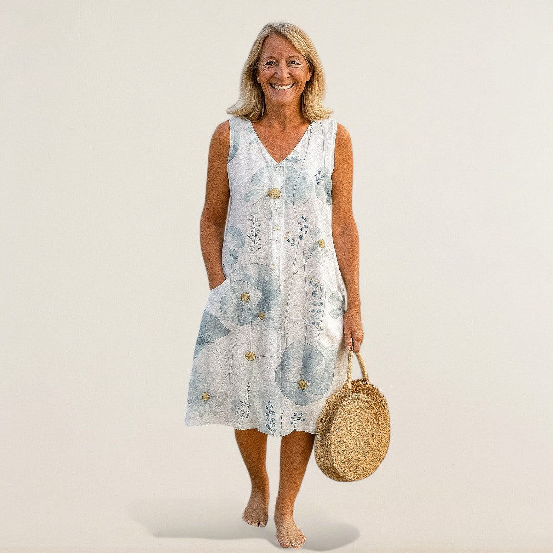 Άννα Μαρία – Φόρεμα με λουλούδια και αέρινη γραμμή