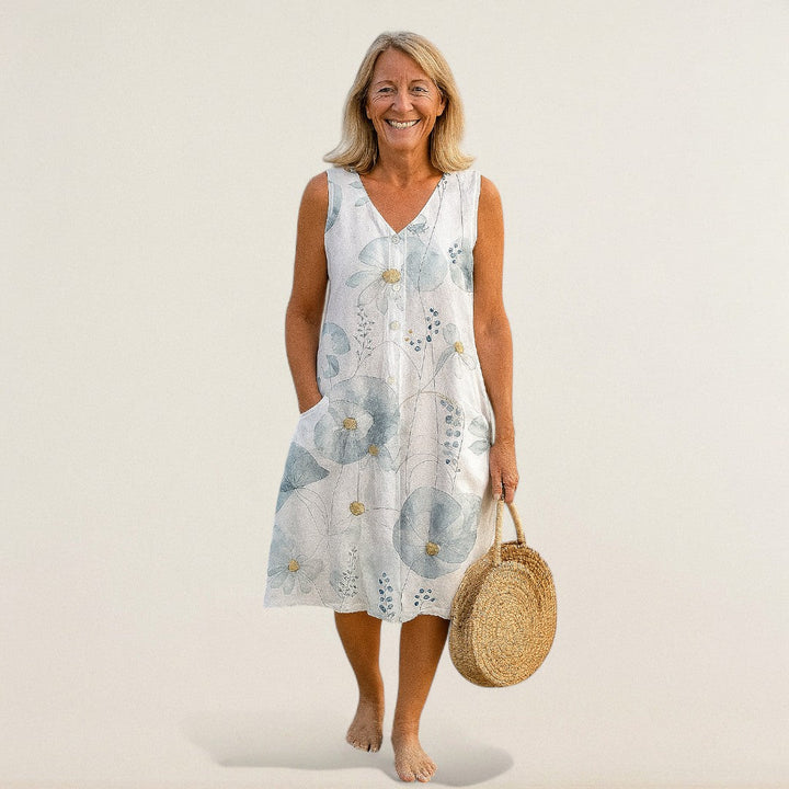 Άννα Μαρία – Φόρεμα με λουλούδια και αέρινη γραμμή