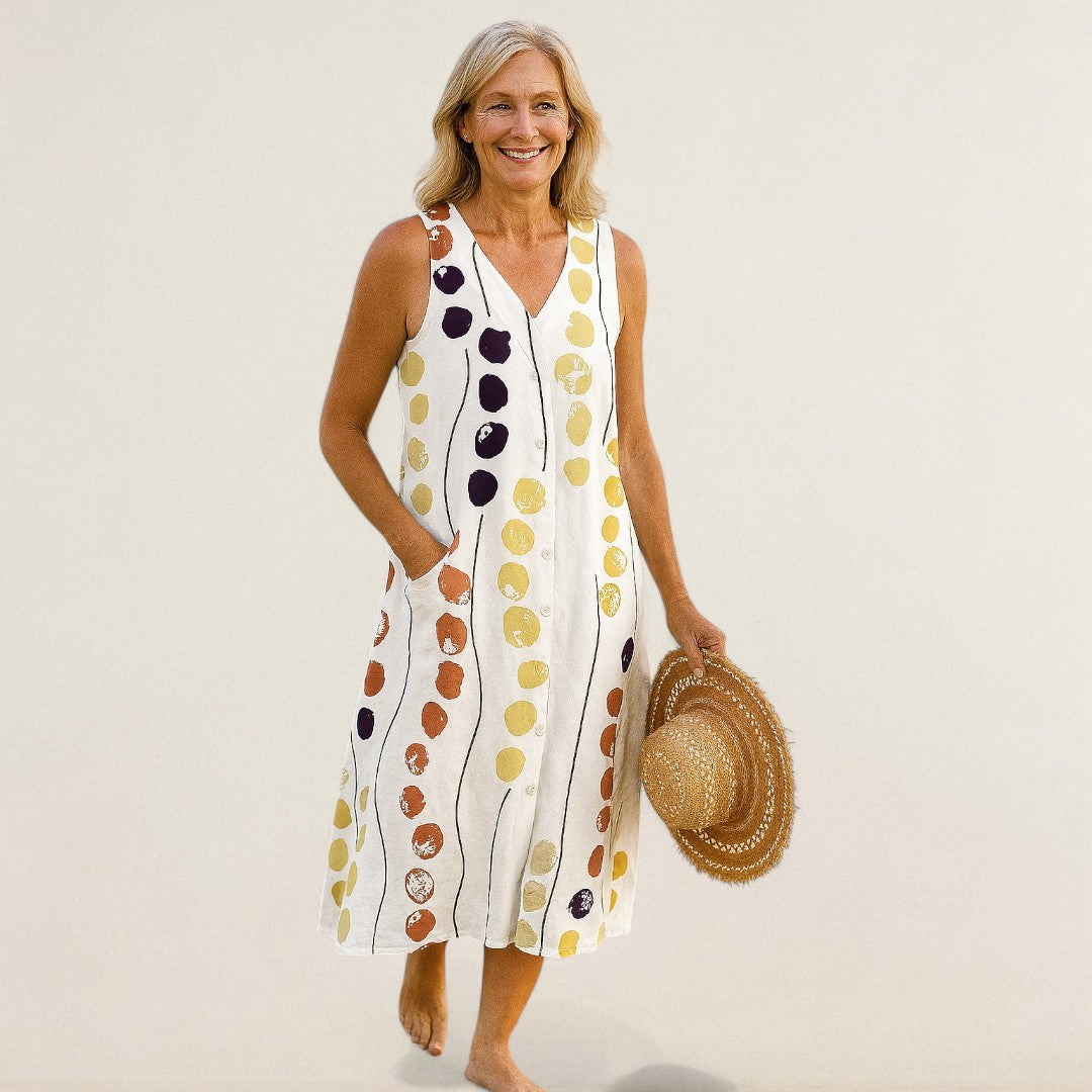 Άννα Μαρία – Φόρεμα με λουλούδια και αέρινη γραμμή