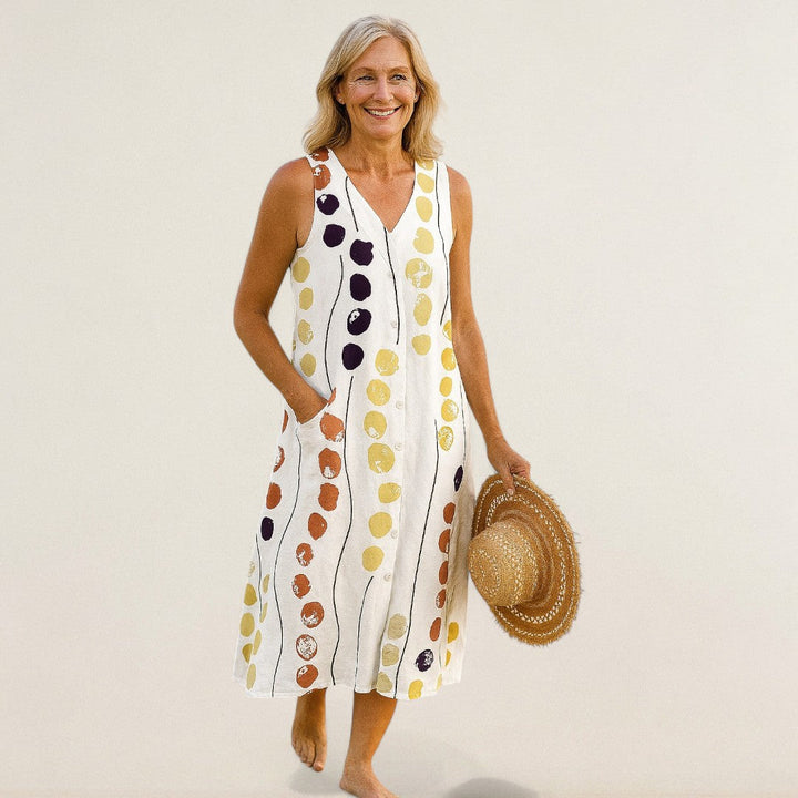 Άννα Μαρία – Φόρεμα με λουλούδια και αέρινη γραμμή