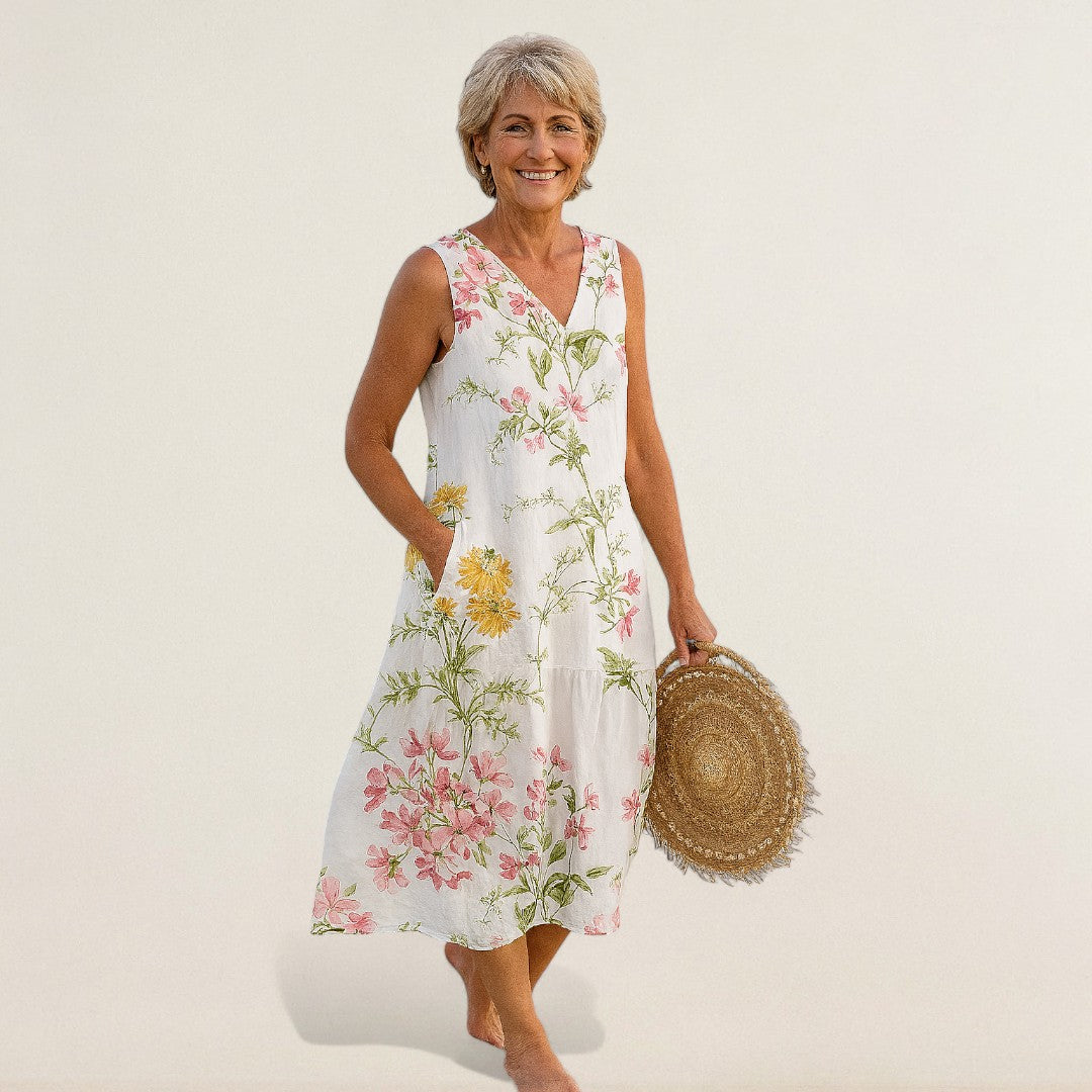 Άννα Μαρία – Φόρεμα με λουλούδια και αέρινη γραμμή