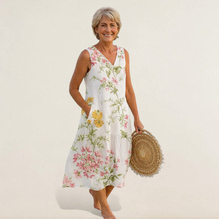 Άννα Μαρία – Φόρεμα με λουλούδια και αέρινη γραμμή