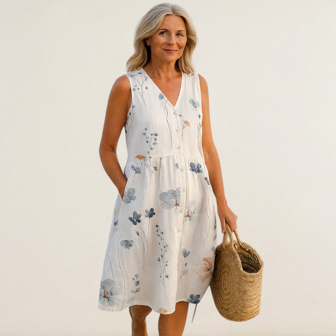 Άννα Μαρία – Φόρεμα με λουλούδια και αέρινη γραμμή