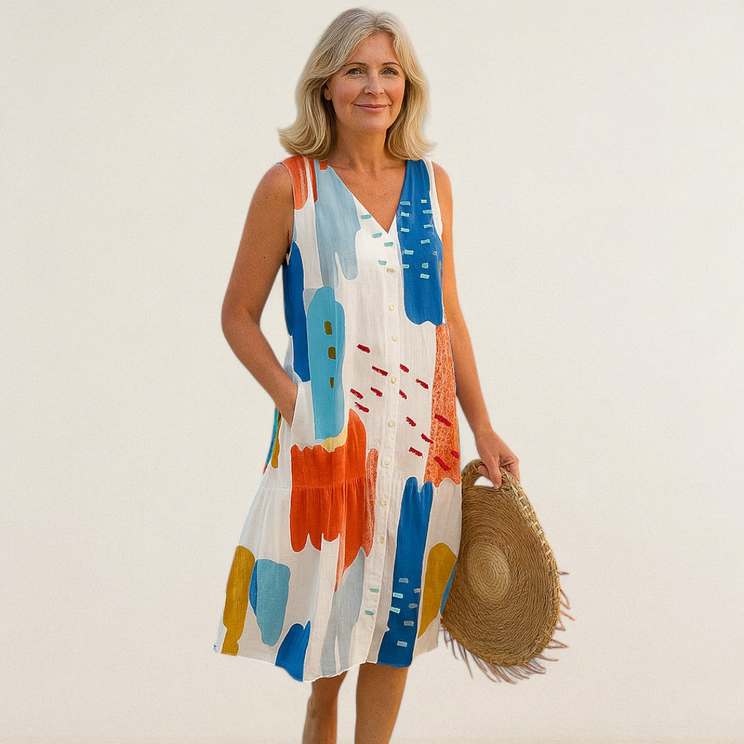 Άννα Μαρία – Φόρεμα με λουλούδια και αέρινη γραμμή