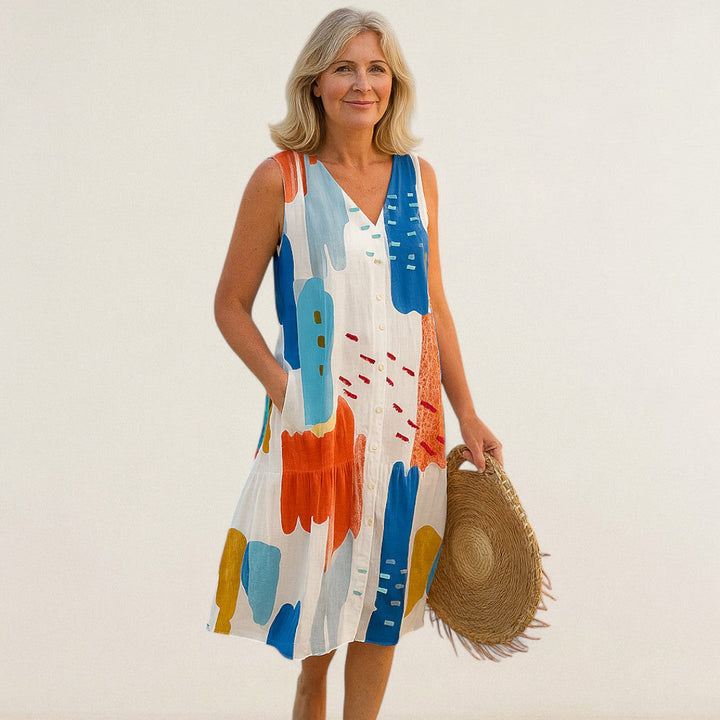 Άννα Μαρία – Φόρεμα με λουλούδια και αέρινη γραμμή