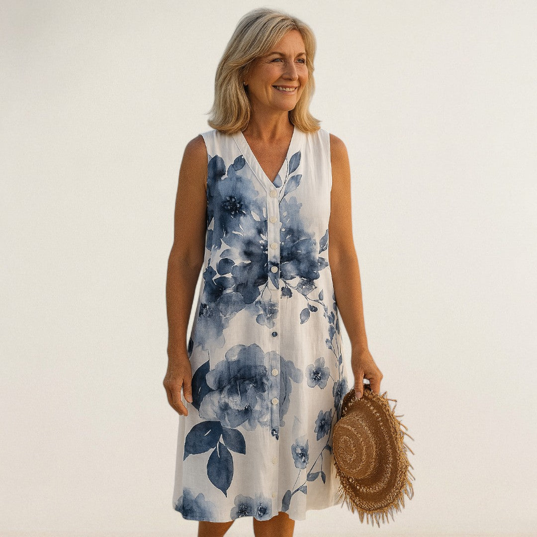 Άννα Μαρία – Φόρεμα με λουλούδια και αέρινη γραμμή