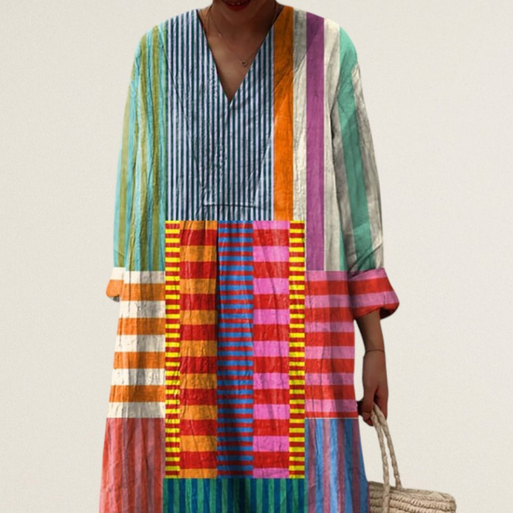 Νάιλα – πολύχρωμο φόρεμα με καλλιτεχνικό στυλ