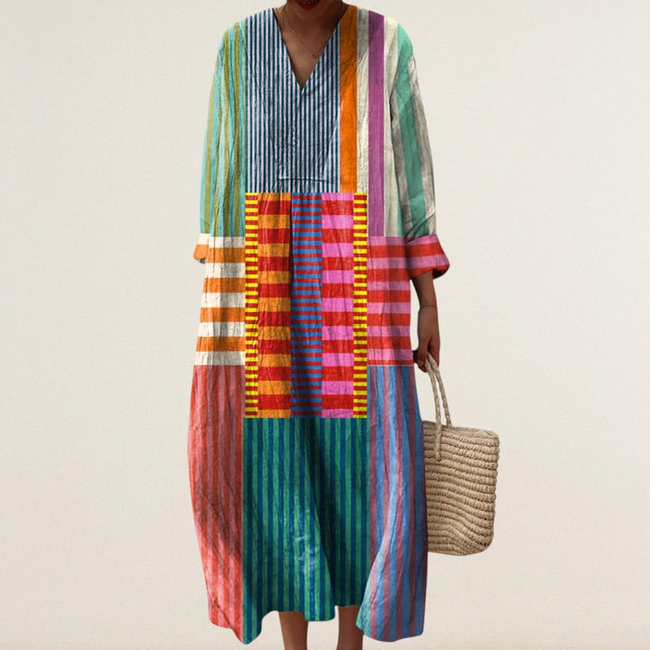 Νάιλα – πολύχρωμο φόρεμα με καλλιτεχνικό στυλ