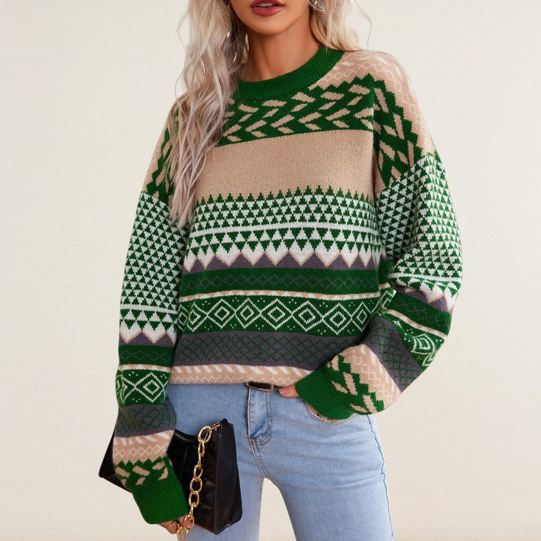 Νίκη – Πουλόβερ με γραφικό πλεκτό σχέδιο