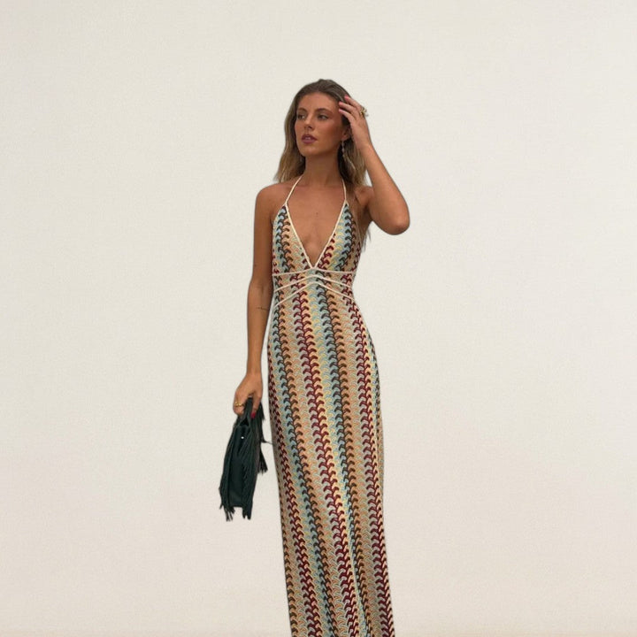 Μαρία – το αέρινο Hâlterneck-Maxikleid με ρετρό γοητεία