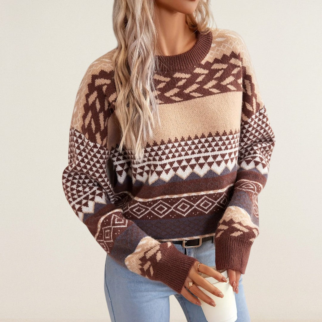 Νίκη – Πουλόβερ με γραφικό πλεκτό σχέδιο