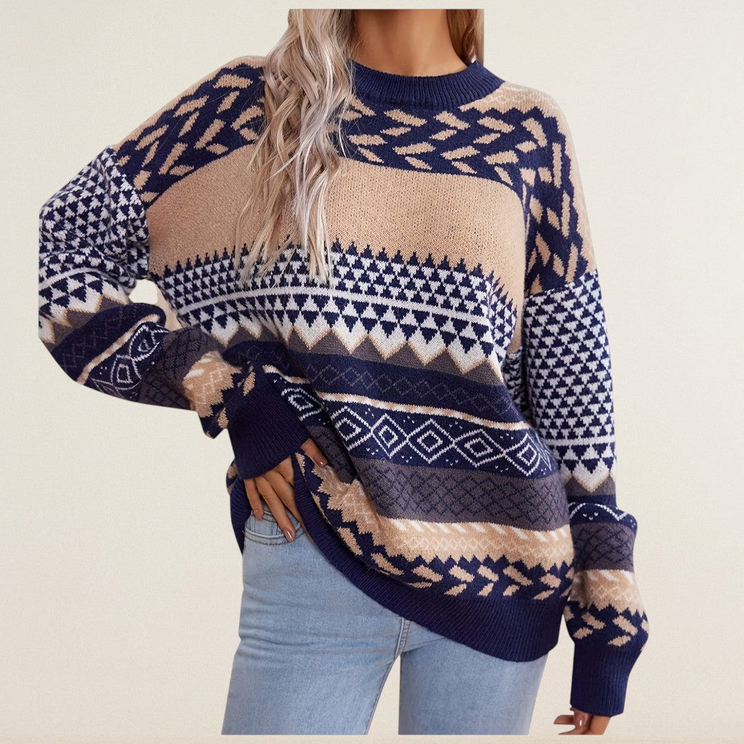 Νίκη – Πουλόβερ με γραφικό πλεκτό σχέδιο