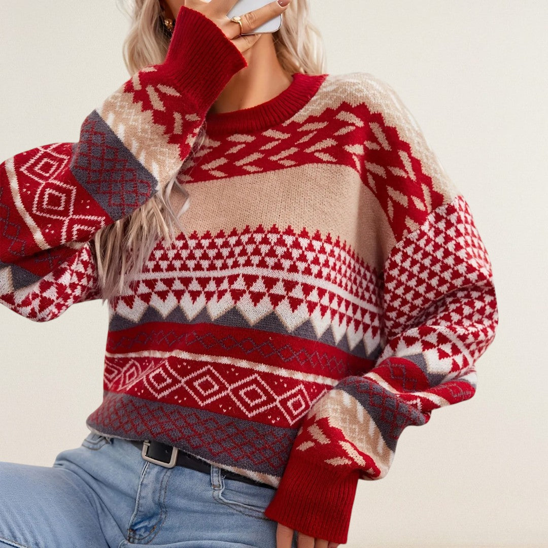 Νίκη – Πουλόβερ με γραφικό πλεκτό σχέδιο