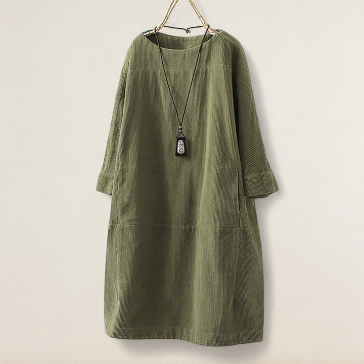 Θάλεια – Φόρεμα με χαλαρή γραμμή από βελουτέ ύφασμα