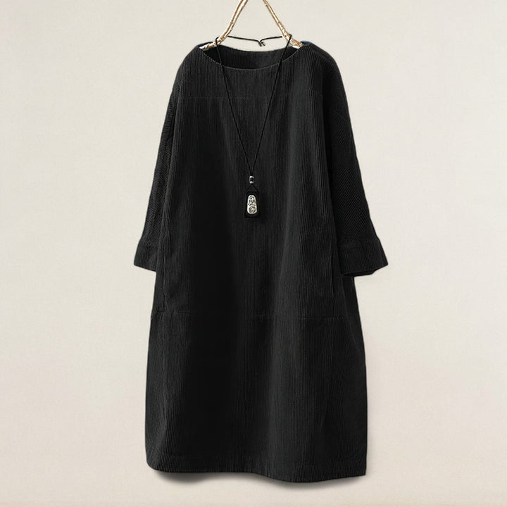 Θάλεια – Φόρεμα με χαλαρή γραμμή από βελουτέ ύφασμα