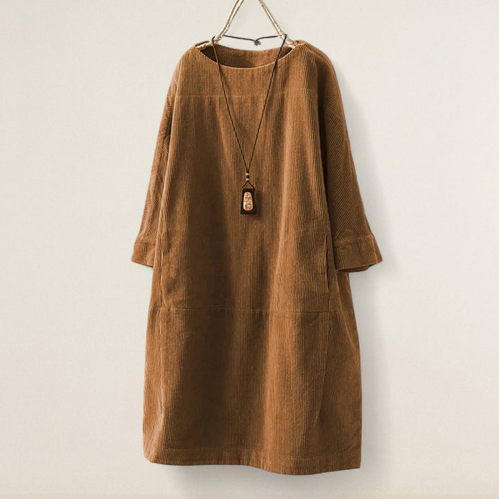 Θάλεια – Φόρεμα με χαλαρή γραμμή από βελουτέ ύφασμα