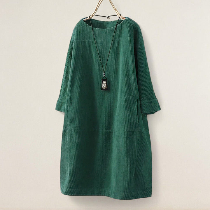 Θάλεια – Φόρεμα με χαλαρή γραμμή από βελουτέ ύφασμα