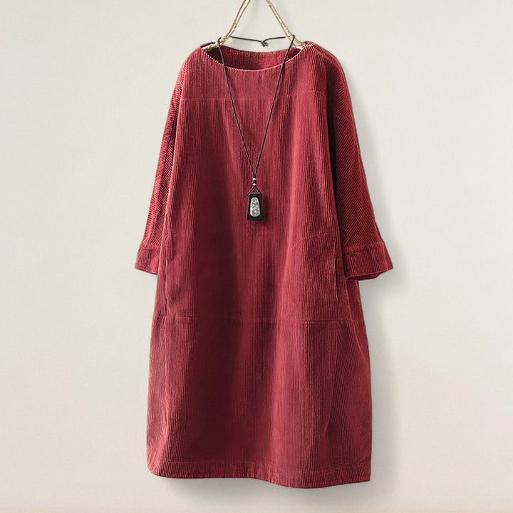 Θάλεια – Φόρεμα με χαλαρή γραμμή από βελουτέ ύφασμα