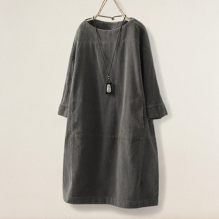 Θάλεια – Φόρεμα με χαλαρή γραμμή από βελουτέ ύφασμα