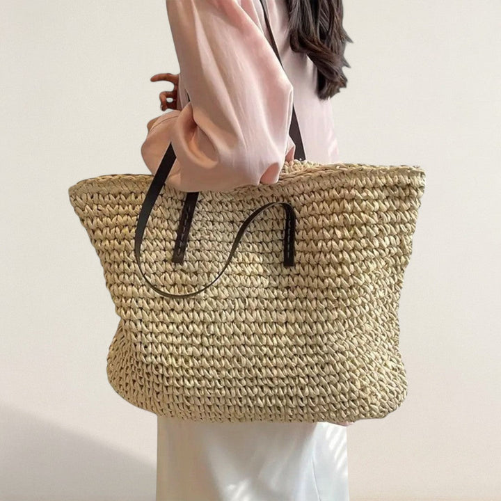 Ελένη – Χαλαρή τσάντα από ψάθα για το καλοκαίρι και την καθημερινότητα