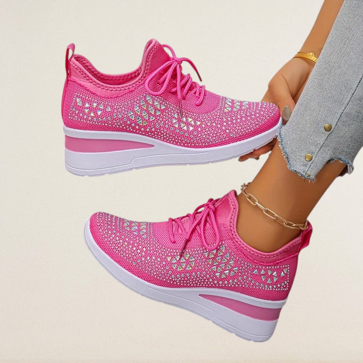 Λαδίνη – ορθοπεδικό Knit-Sneaker με γυαλιστερές λεπτομέρειες