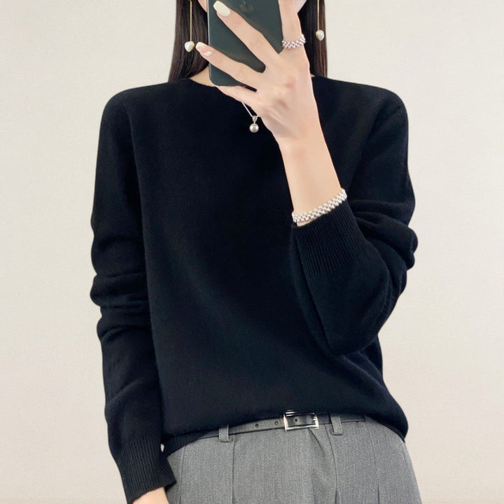 Μαρία – Πλεκτό πουλόβερ με μοντέρνο ψηλό γιακά