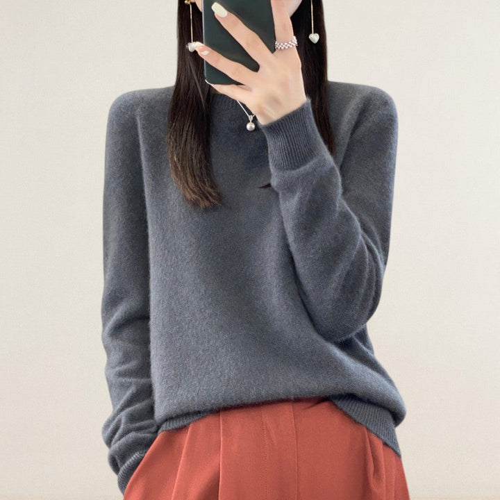 Μαρία – Πλεκτό πουλόβερ με μοντέρνο ψηλό γιακά