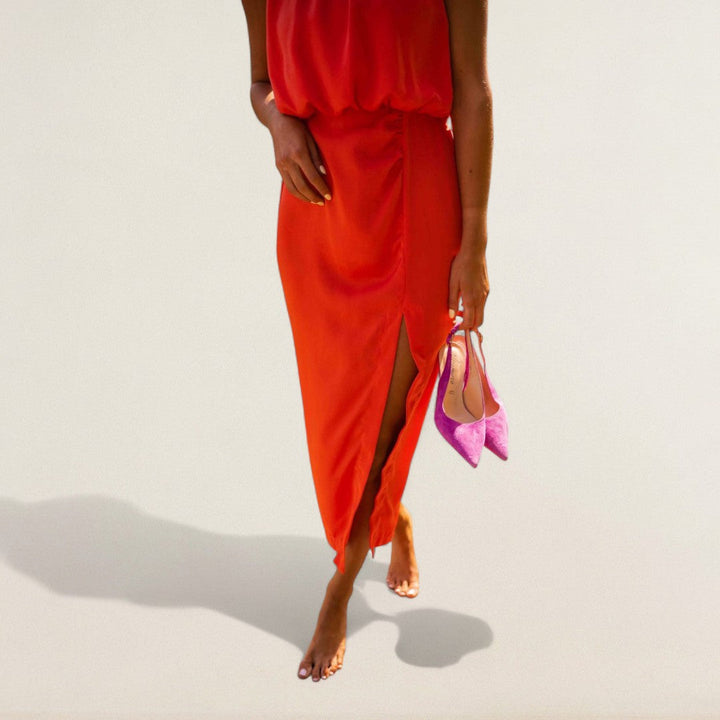 Φαμπιέν – Κομψό Midi-Φόρεμα με εκλεπτυσμένο κόψιμο